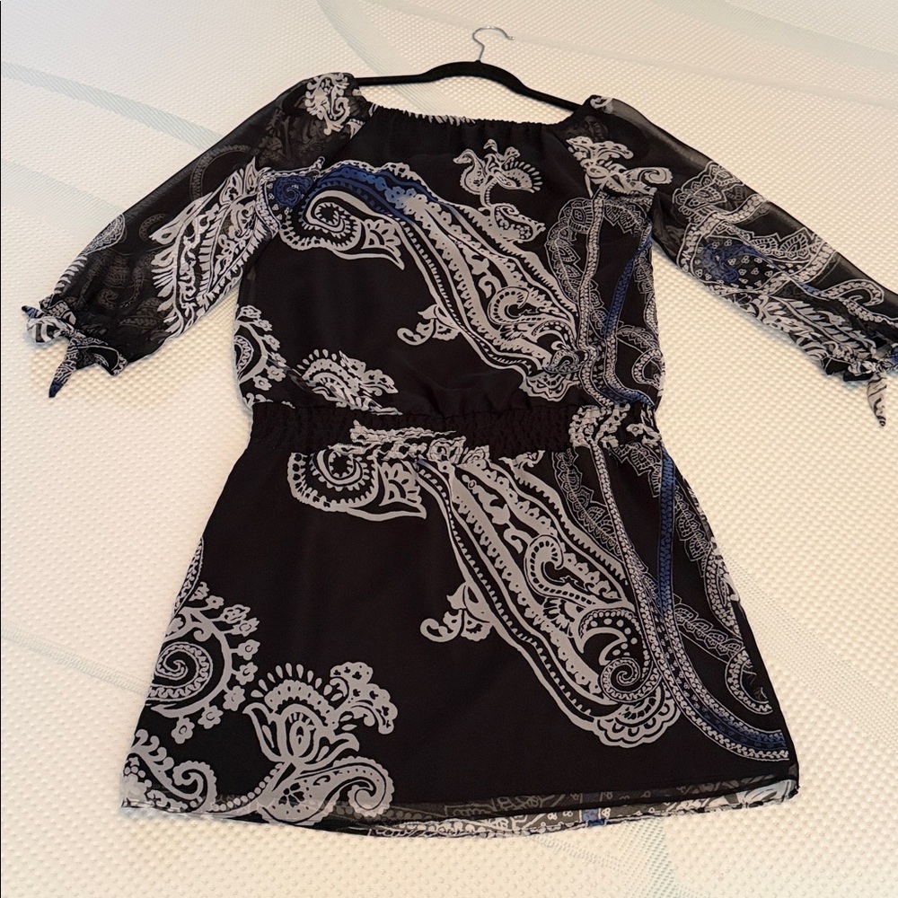 White House Black Market Paisley Dress Small - Picture 2 of 9